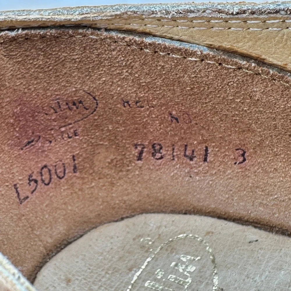 Justin Loafers Shoes Mens Size 8C‎ Narrow Tan Leather Tooled Monk Strap Western